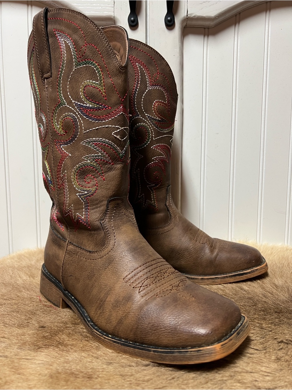 SheSole Western Square Toe Cowboy Boots 7